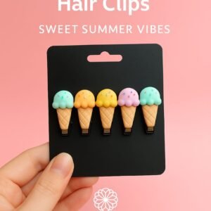 10-Piece Ice Cream Hair Clip Set – Sweet Summer Vibes for Your Hair!